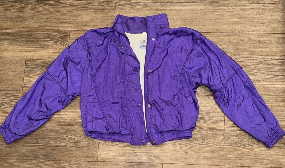 Vintage 90s Casual Club Windbreaker In Purple Women’s Size Medium